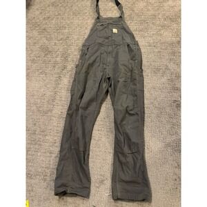 Carhart 36/34 Grey  Canvas Overalls